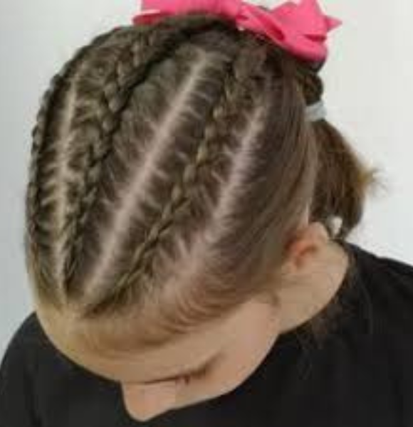 10 bonitos peinados para niñas: Ideas rápidas y fáciles 3 trenzas cocidas